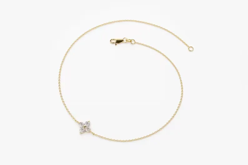 0.14CTW Moissanite Cluster Diamond Bracelet