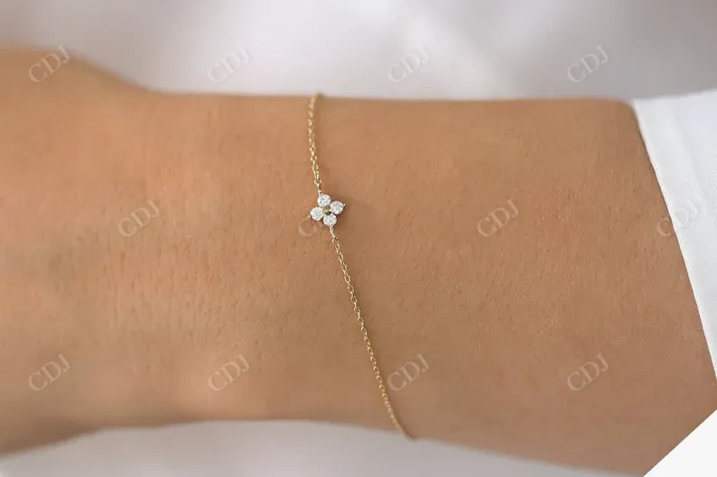 0.14CTW Moissanite Cluster Diamond Bracelet