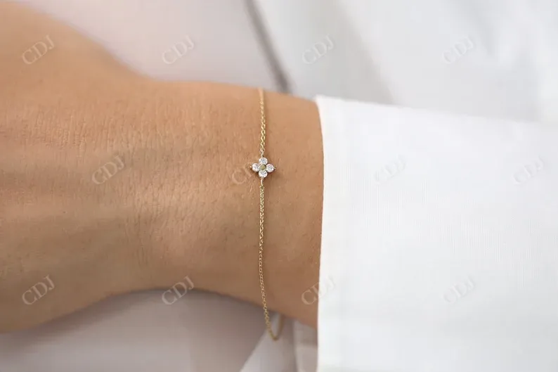 0.14CTW Moissanite Cluster Diamond Bracelet