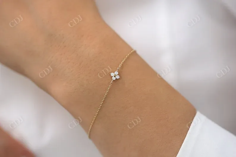 0.14CTW Moissanite Cluster Diamond Bracelet