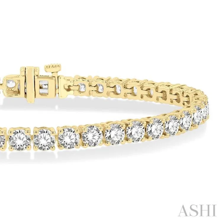 10.00 ctw Round Cut Diamond Tennis Bracelet in 14K Yellow Gold