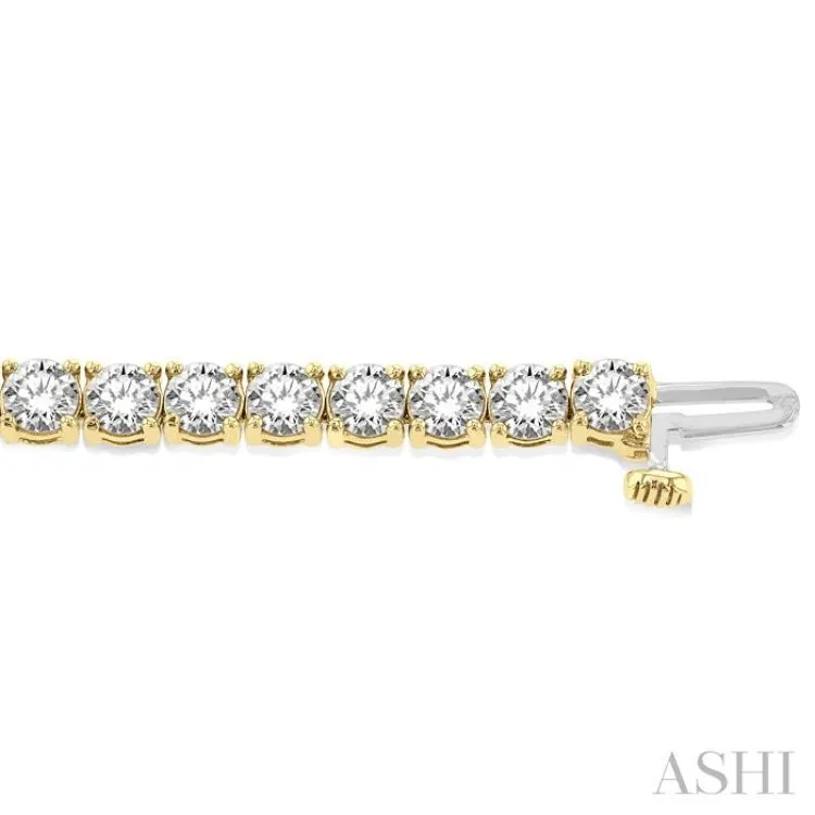10.00 ctw Round Cut Diamond Tennis Bracelet in 14K Yellow Gold