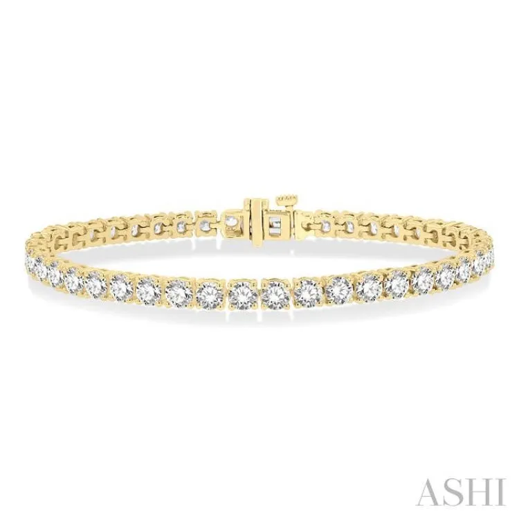 10.00 ctw Round Cut Diamond Tennis Bracelet in 14K Yellow Gold