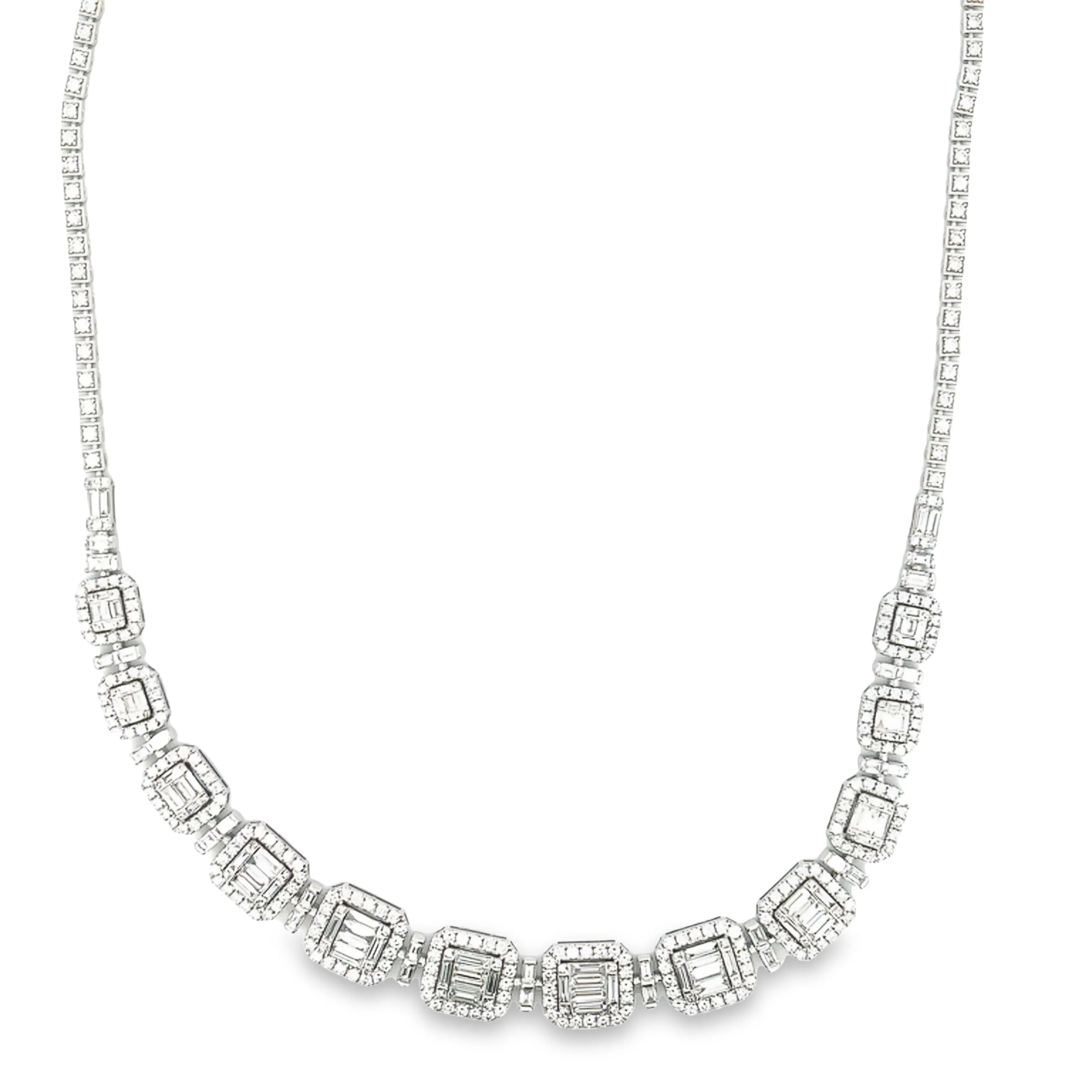 11.79ct 18k White Gold Diamond Necklace