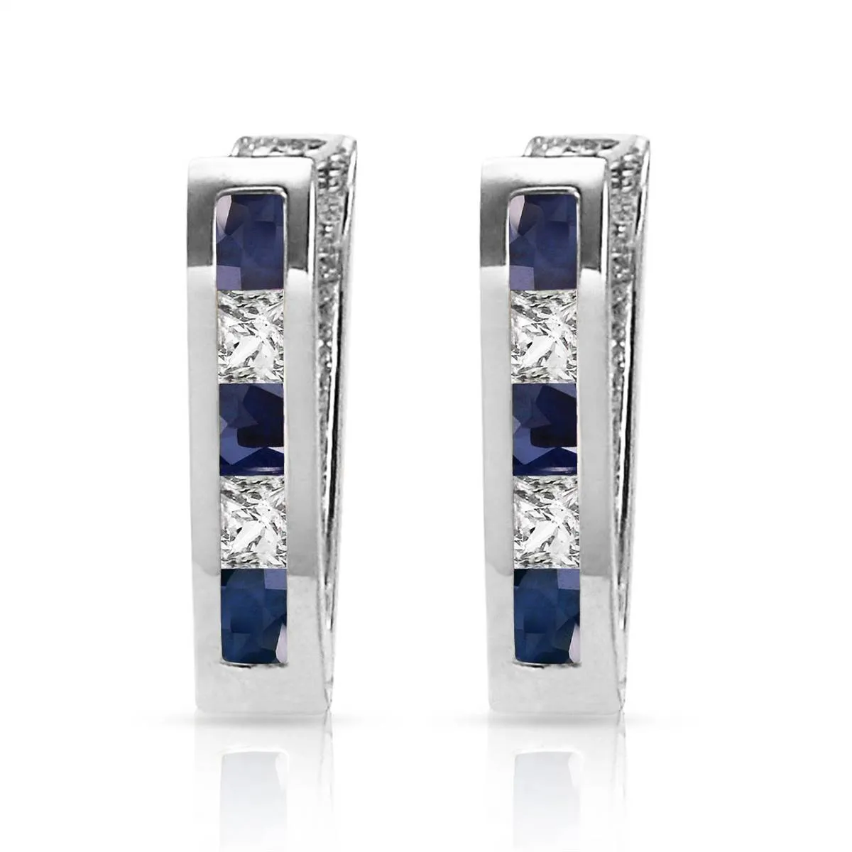 1.26 Carat 14K Solid White Gold Best You Sapphire White Topaz Earrings