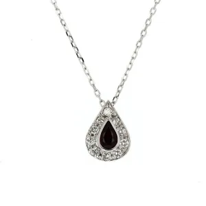 14K Diamond & Garnet  Pendant