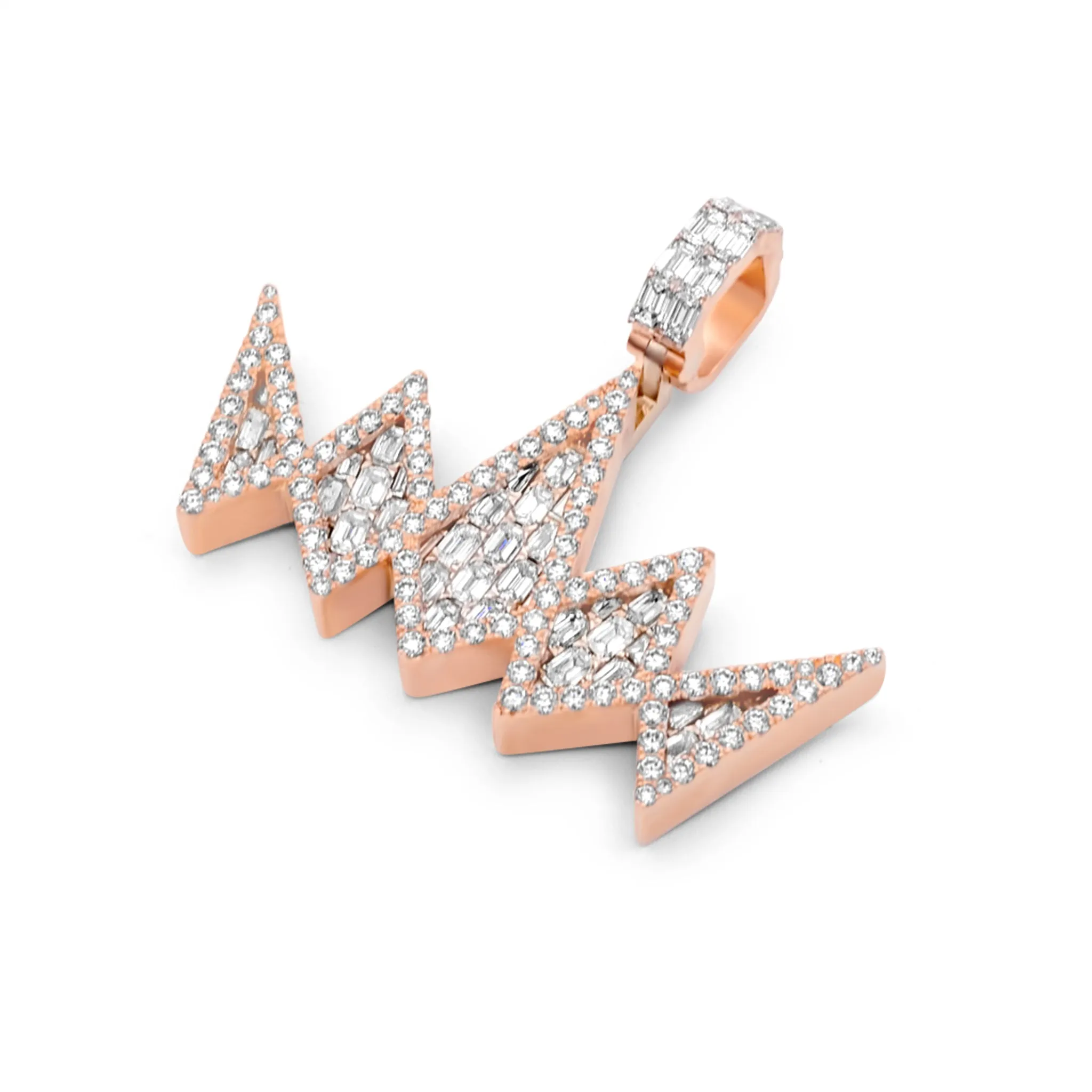 14k Rose Gold Emerald Diamond Crown Pendant 7.20ctw