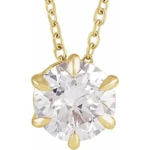 14K Yellow 1/4 CT Lab-Grown Diamond Solitaire 16-18" Necklace