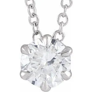 14K Yellow 1/4 CT Lab-Grown Diamond Solitaire 16-18" Necklace