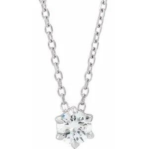 14K Yellow 1/4 CT Lab-Grown Diamond Solitaire 16-18" Necklace