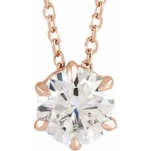 14K Yellow 1/4 CT Lab-Grown Diamond Solitaire 16-18" Necklace
