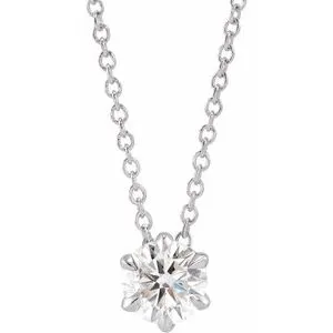 14K Yellow 1/4 CT Lab-Grown Diamond Solitaire 16-18" Necklace