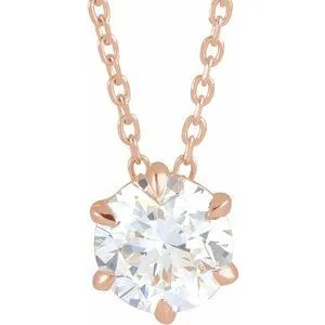 14K Yellow 1/4 CT Lab-Grown Diamond Solitaire 16-18" Necklace