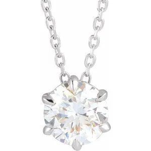 14K Yellow 1/4 CT Lab-Grown Diamond Solitaire 16-18" Necklace