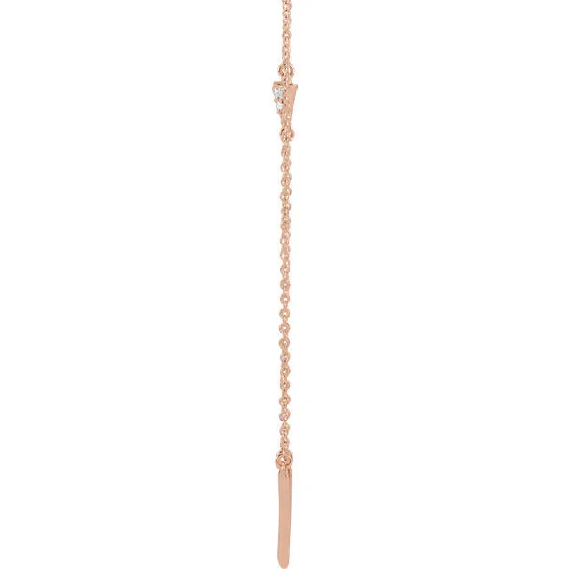 14k Yellow White Rose Gold .05 CTW Diamond Triangle Geometric Style Necklace