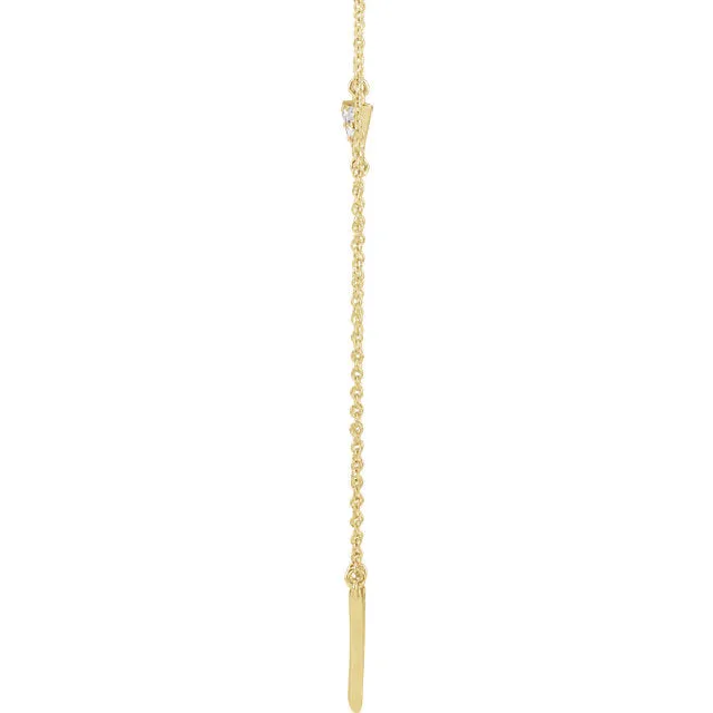 14k Yellow White Rose Gold .05 CTW Diamond Triangle Geometric Style Necklace