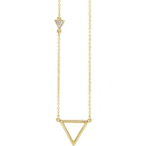 14k Yellow White Rose Gold .05 CTW Diamond Triangle Geometric Style Necklace