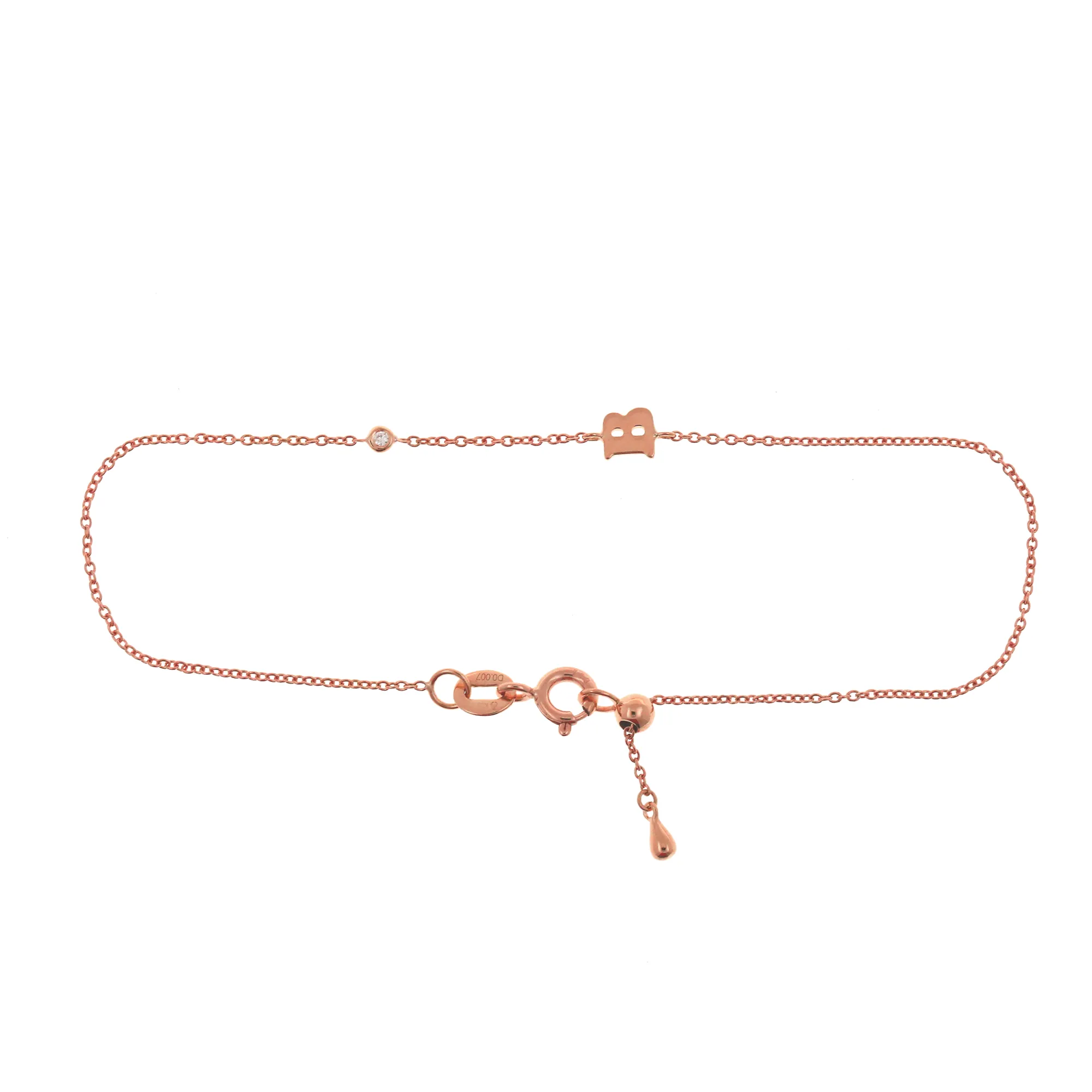 18k Gold Initial Diamond Bracelet