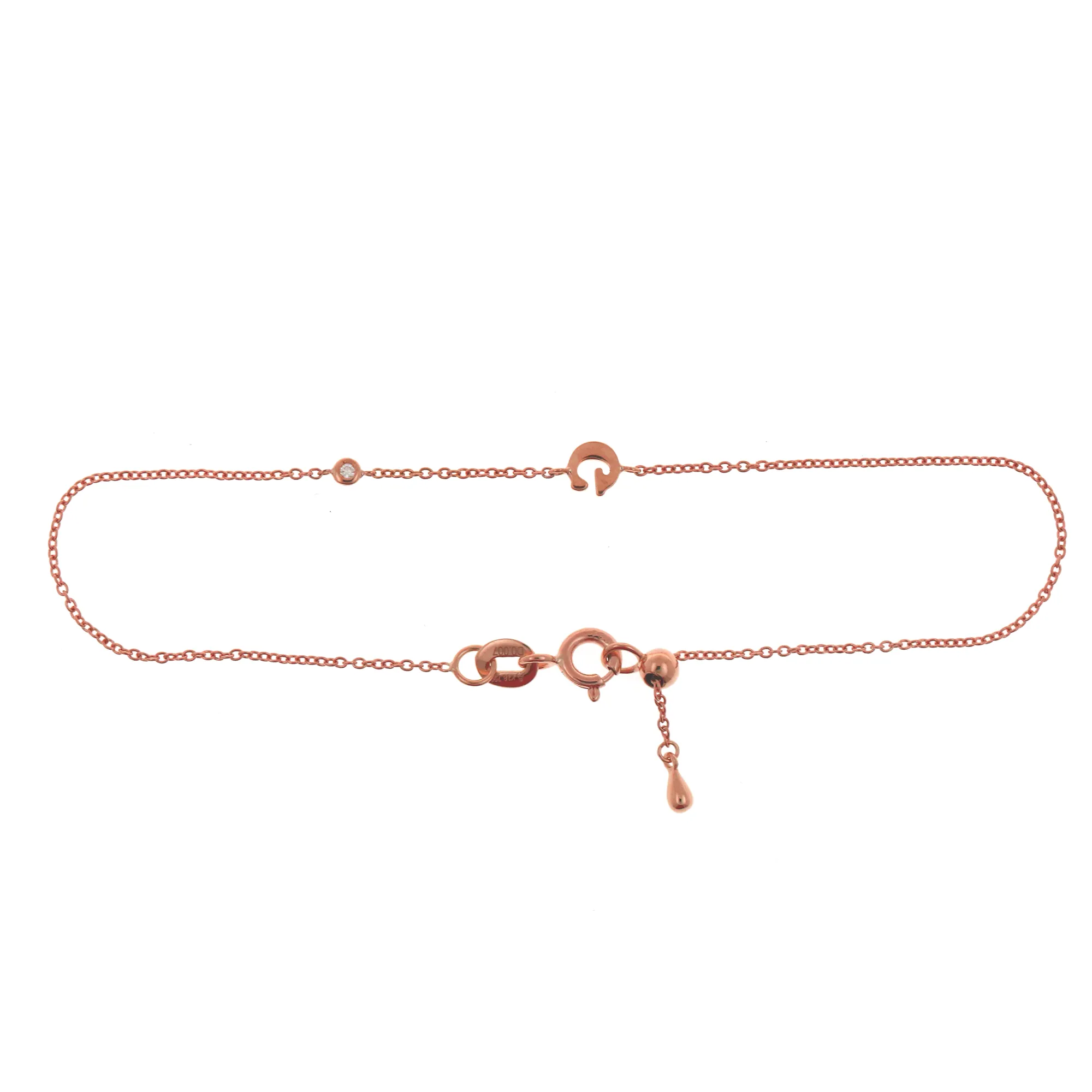 18k Gold Initial Diamond Bracelet