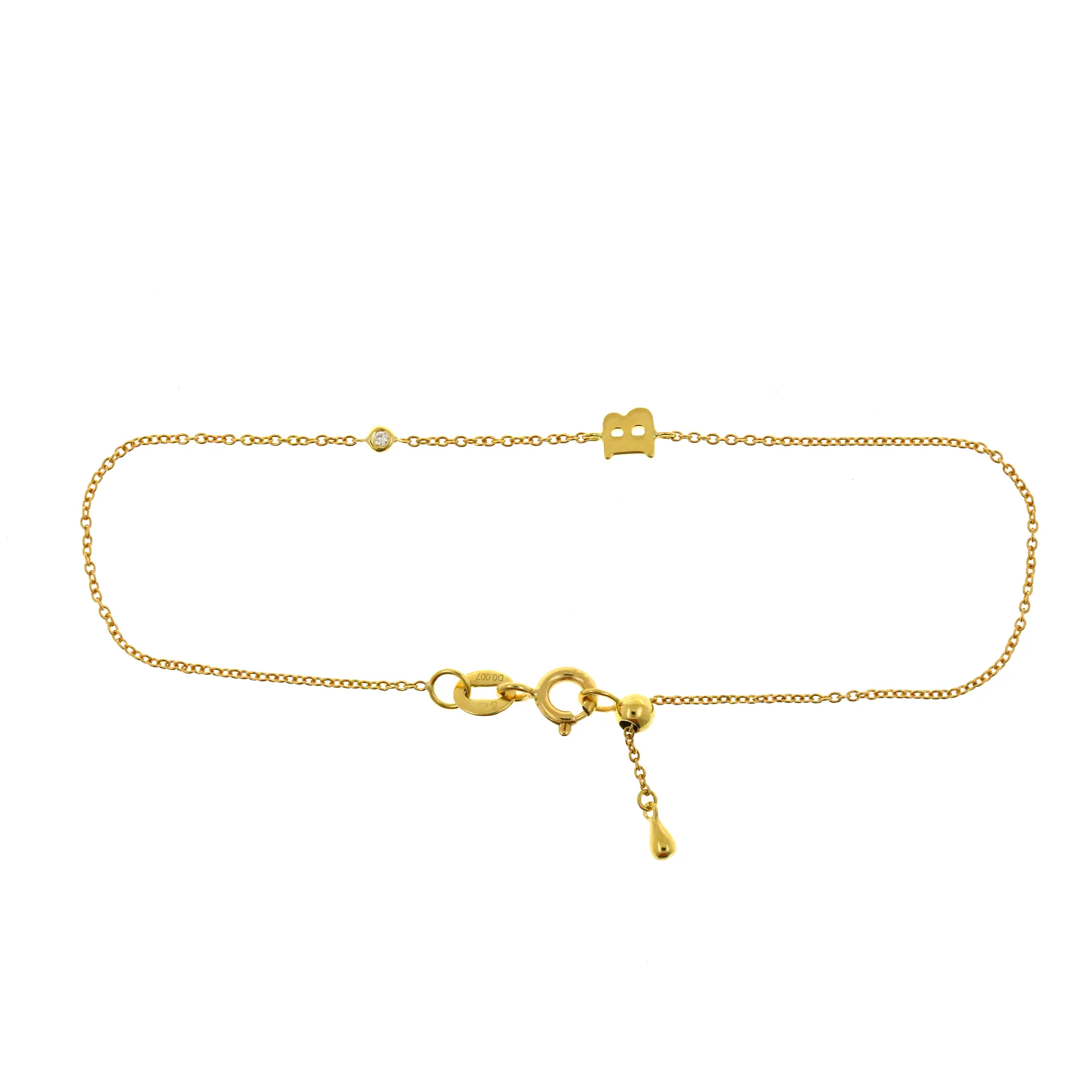 18k Gold Initial Diamond Bracelet