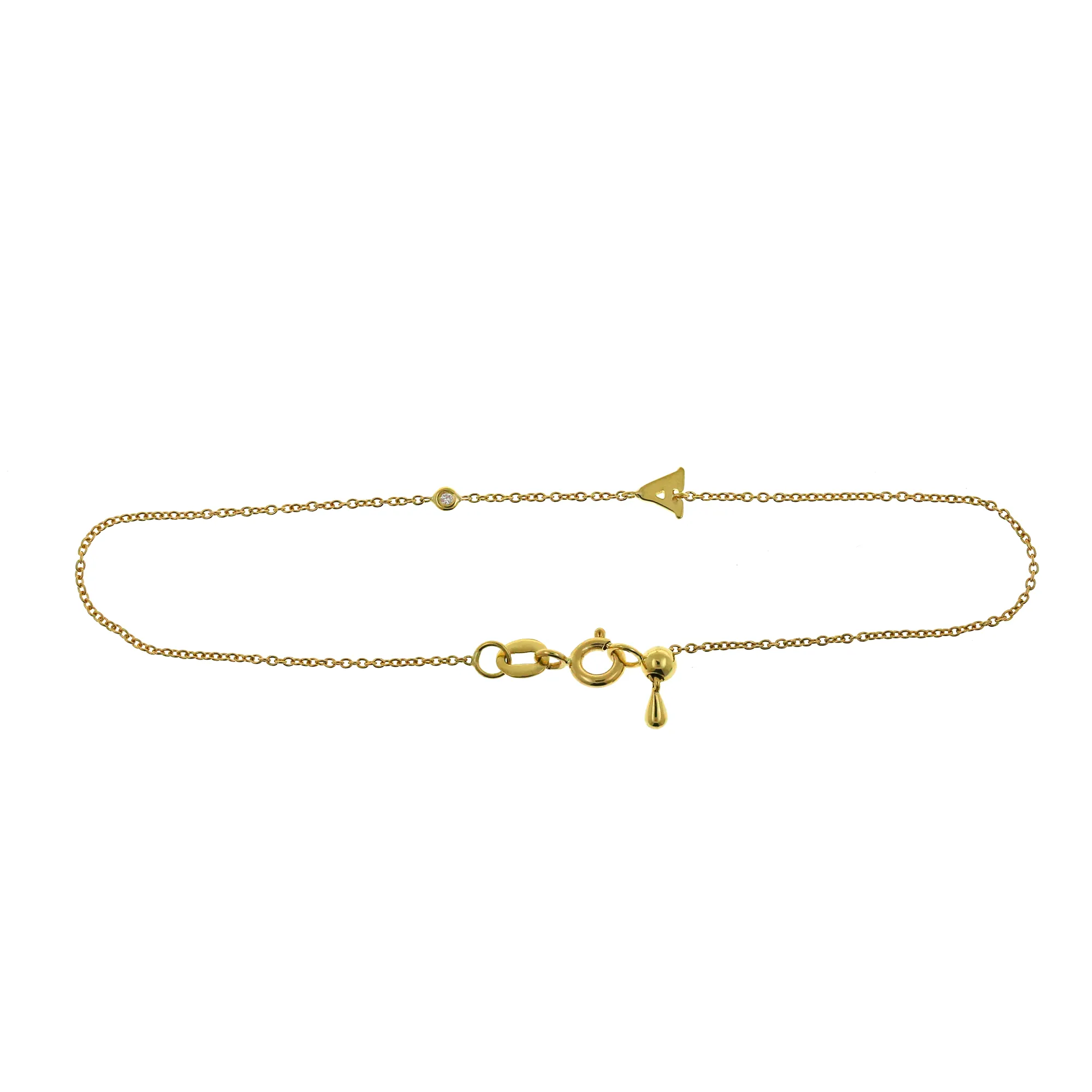 18k Gold Initial Diamond Bracelet