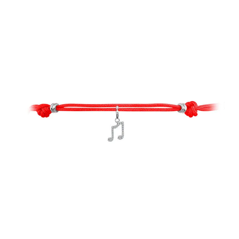 18k Gold Red Tassel Bracelet with Gold Beads