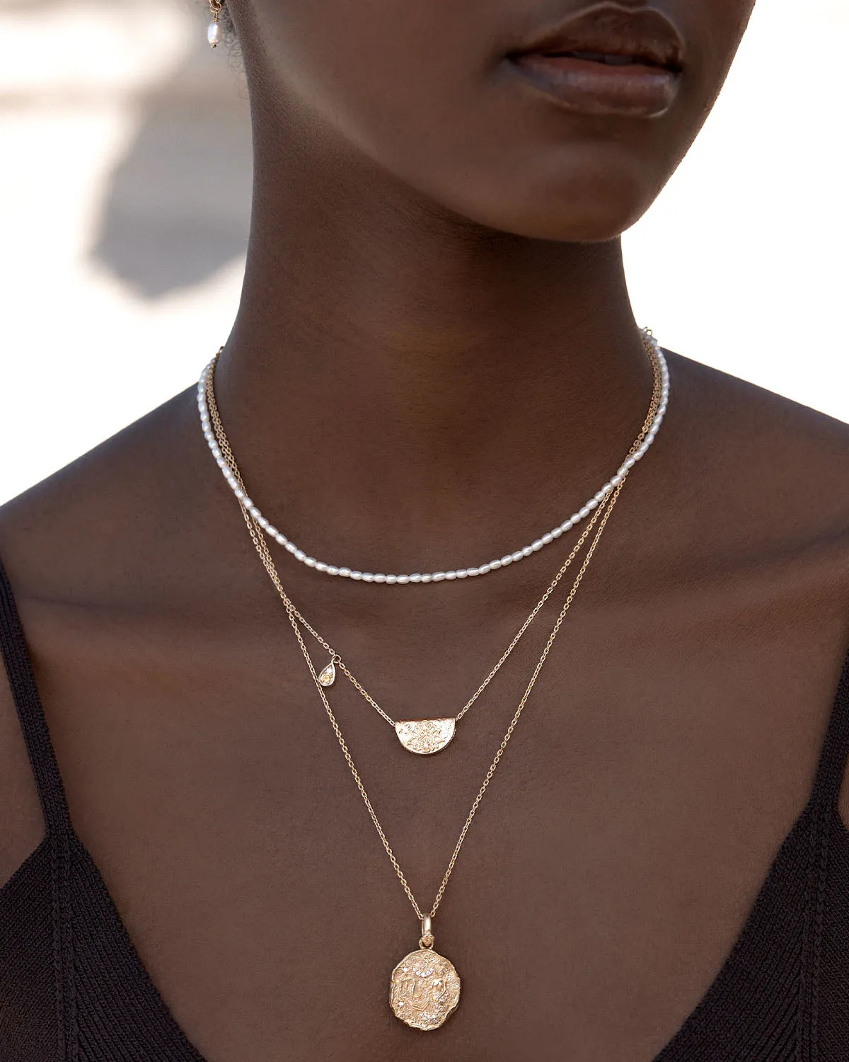 18k Gold Vermeil Lotus Birthstone Necklace - November - Citrine