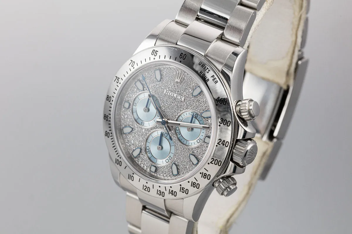 2015 Rolex Daytona 116520 with Factory Diamond Pave Dial with Box and Papers