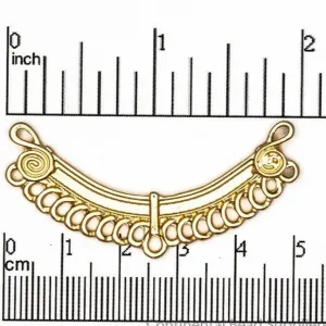 49mm Ornate Curved Collar Pendant - Made of Pewter - Satin Rhodium Silver and Satin Hamilton Gold Finishes - Sold by the Piece - K91