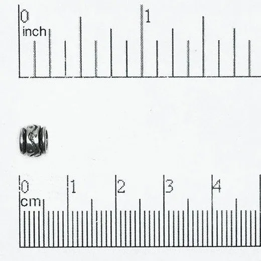 5mm Ornate Banded Barrel Bead - Made of pewter - Sold individually - CBS2019