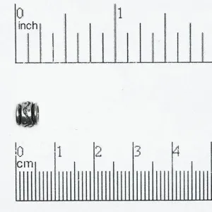 5mm Ornate Banded Barrel Bead - Made of pewter - Sold individually - CBS2019