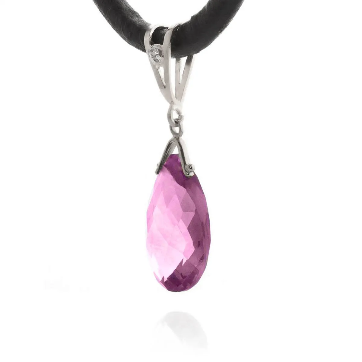 6.51 Carat 14K Solid White Gold Push The Button Amethyst Diamond Necklace