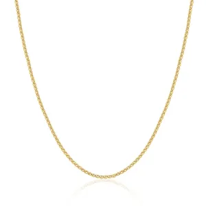 9ct Yellow Gold 1.2mm Round Diamond Cut Magic Wheat Link Adjustable Chain