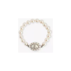 Amaya Large Pearl Bracelet Platinum/Creamrose Pearl