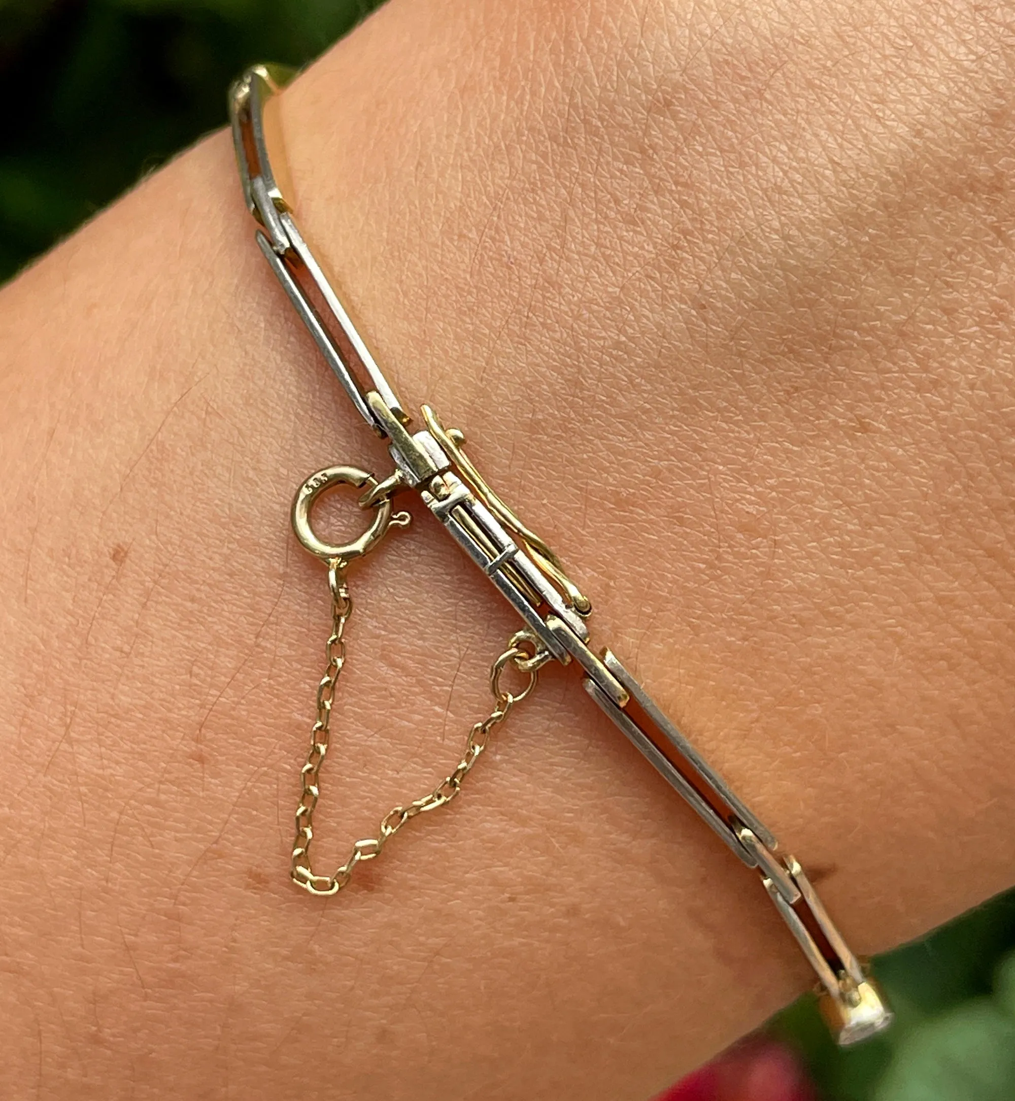 Antique 1900s 2.68ct Old Euro Diamond Bezel Set Tennis Line 14K Platinum BRACELET