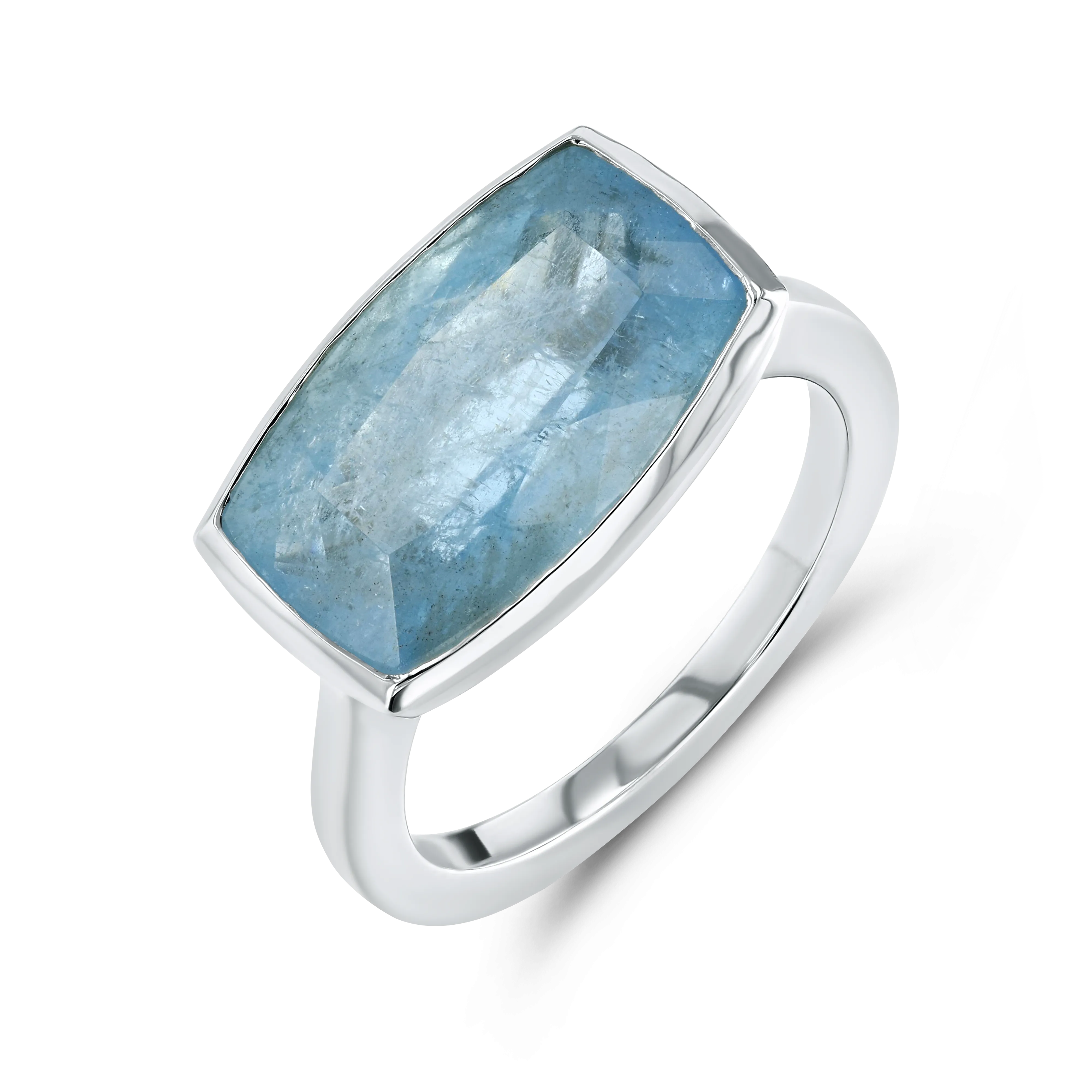 Aquamarine Bezel Set Ring
