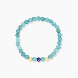Aries Zodiac Evil Eye Gold Filled Eclipse Energy Bracelet