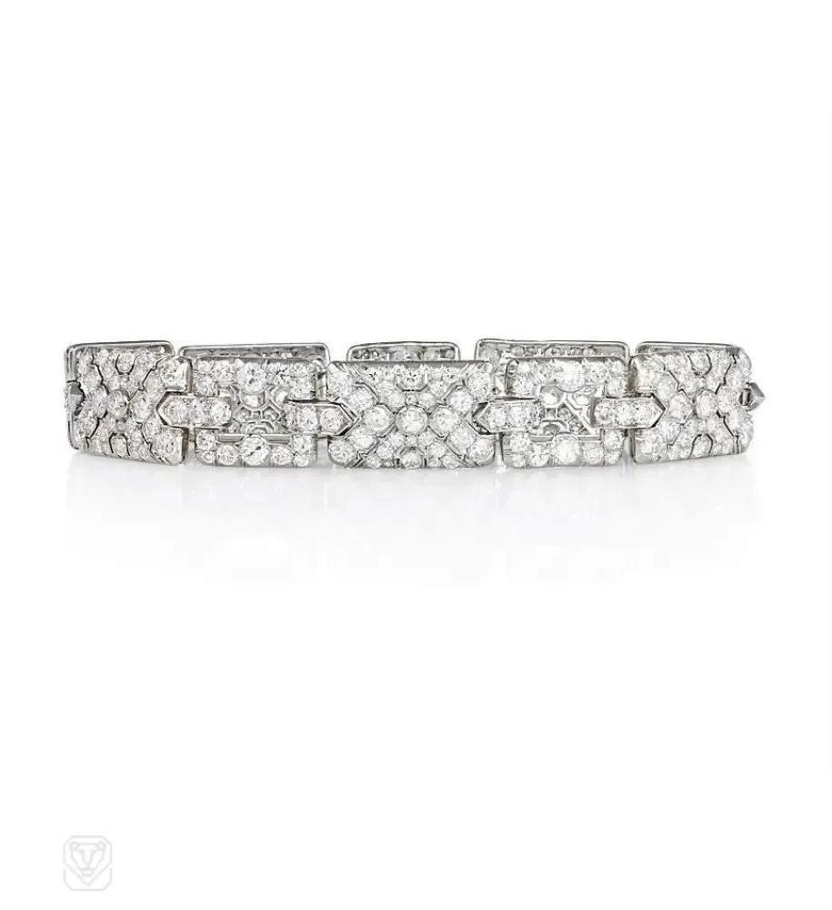 Art Deco diamond plaque bracelet