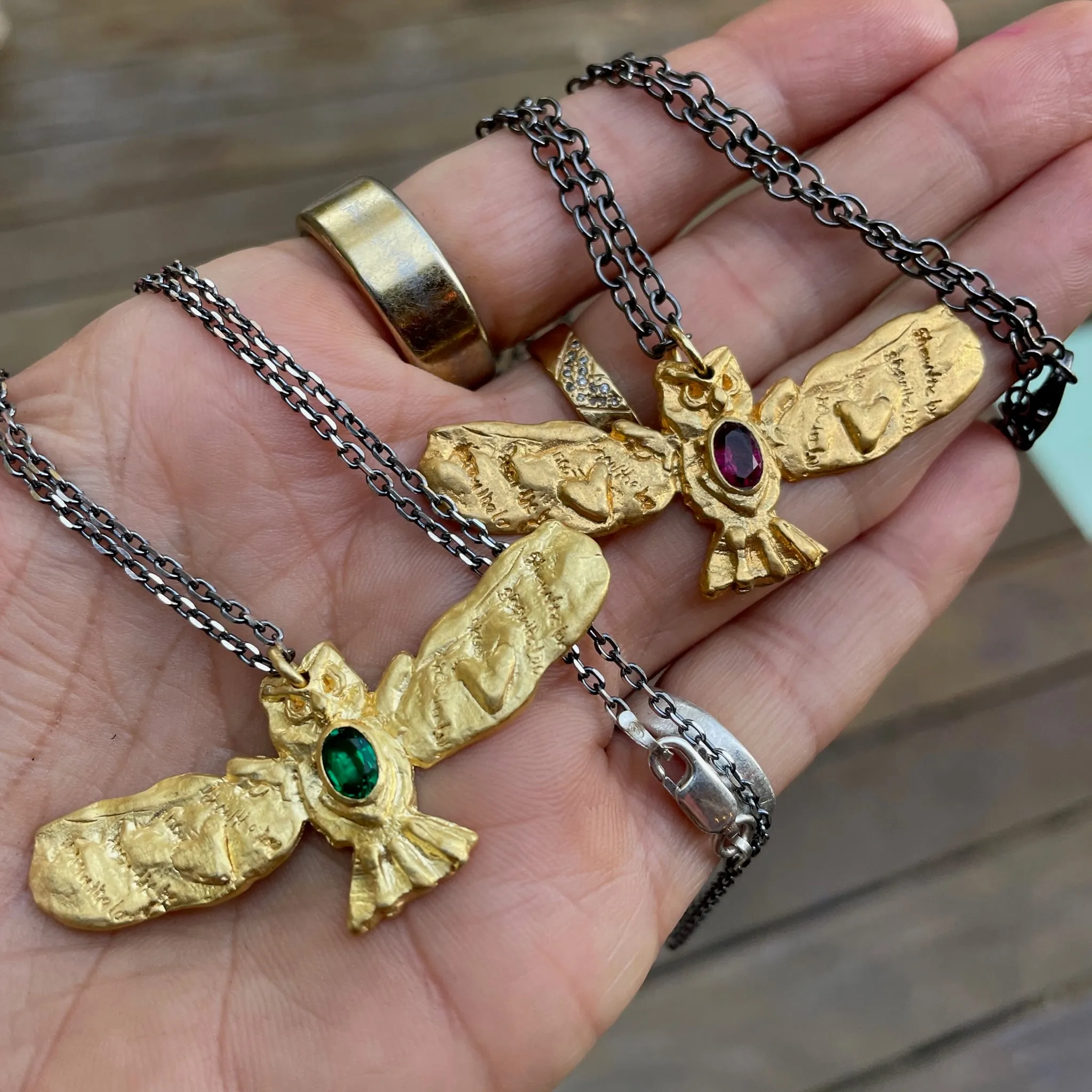 Athena's Owl Pendant Necklace