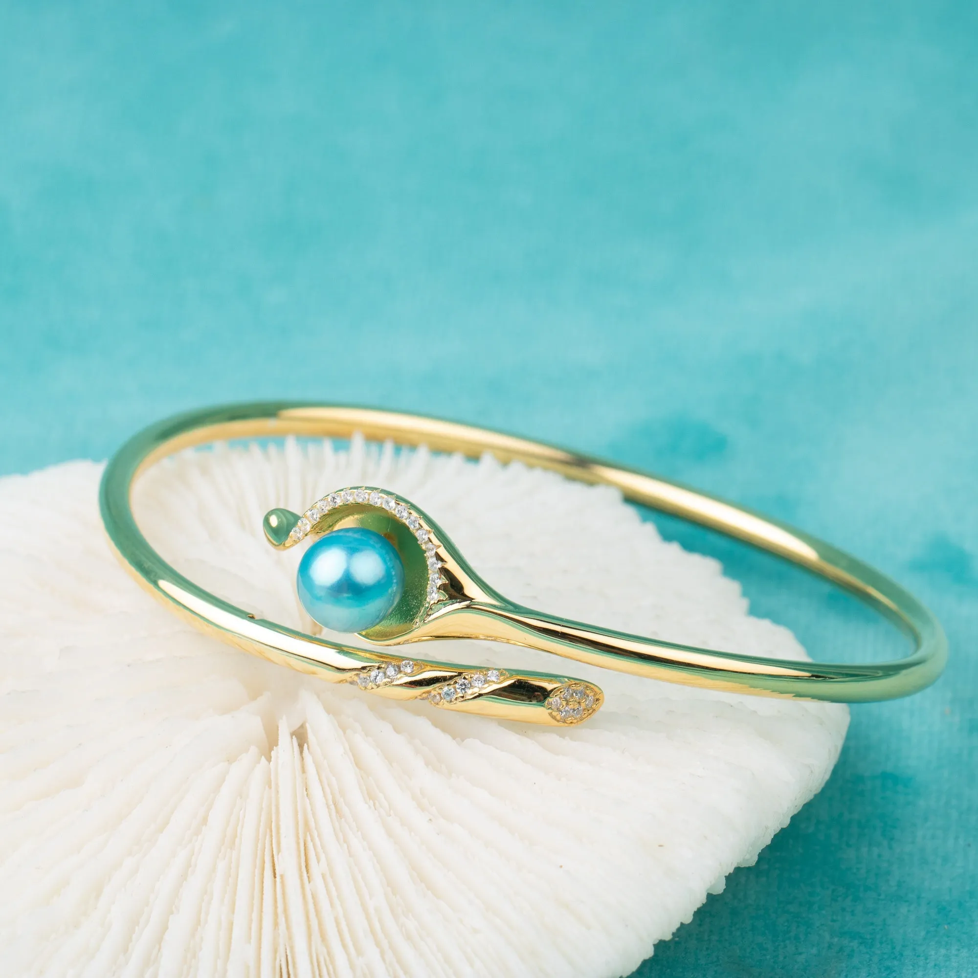 b010176  DIY 7-8mm Natural Freshwater pearl bracelet accessory 925 sterling silver adjustable bangle for women