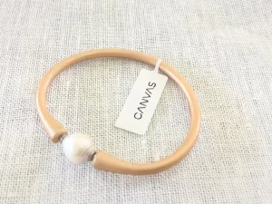 Bali freshwater water pearl gold rubber bracelet