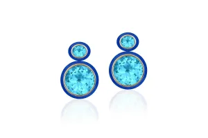 Blue Topaz and Lapis Earrings