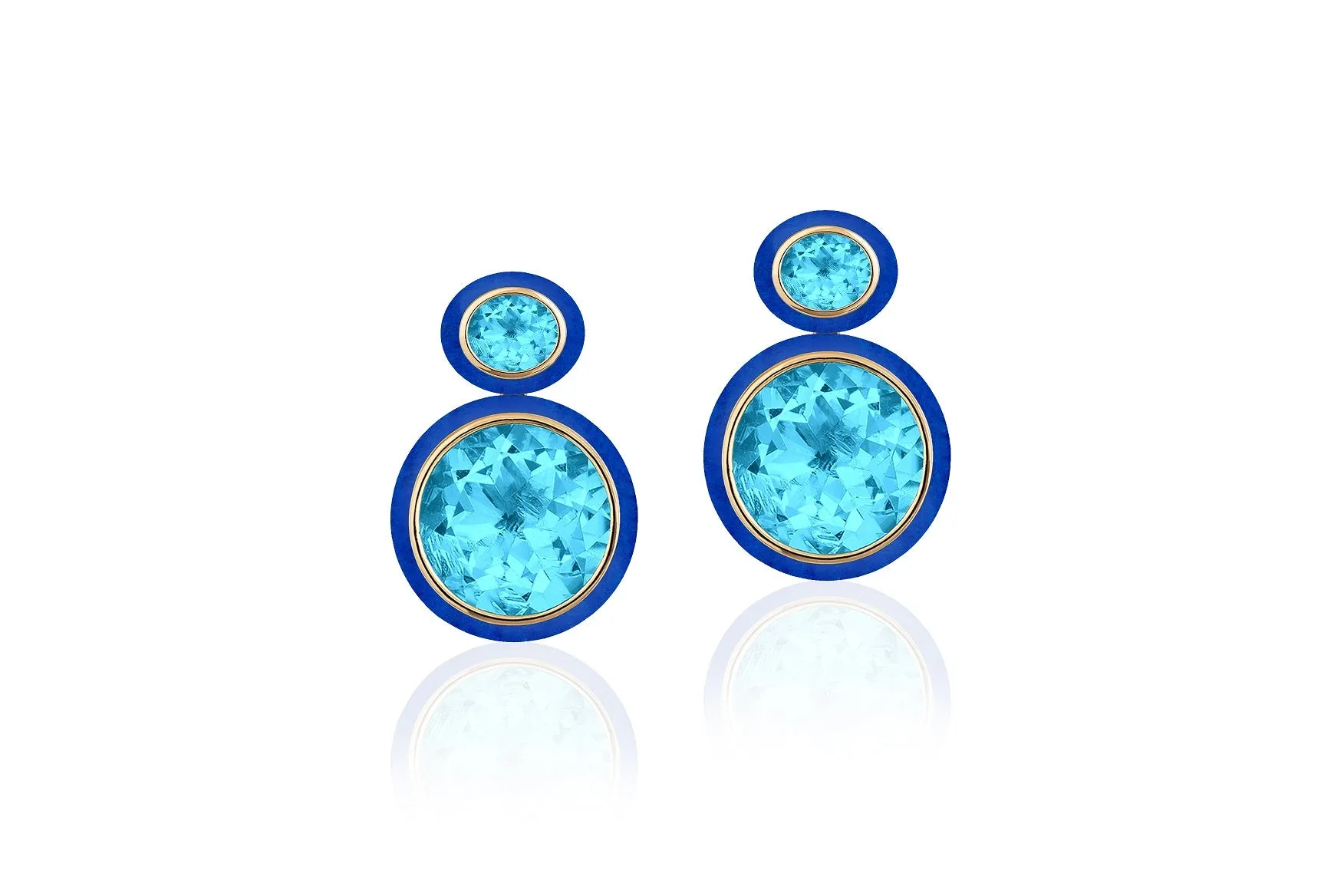 Blue Topaz and Lapis Earrings