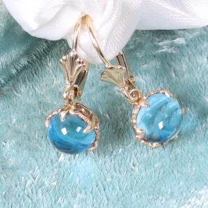 Blue Topaz Drop Earrings #LE2665