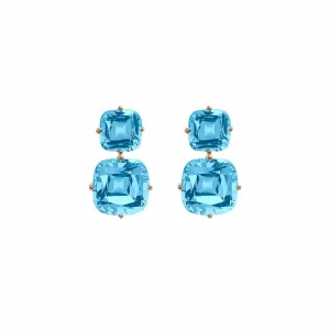 Blue Topaz Two-Tier Earrings