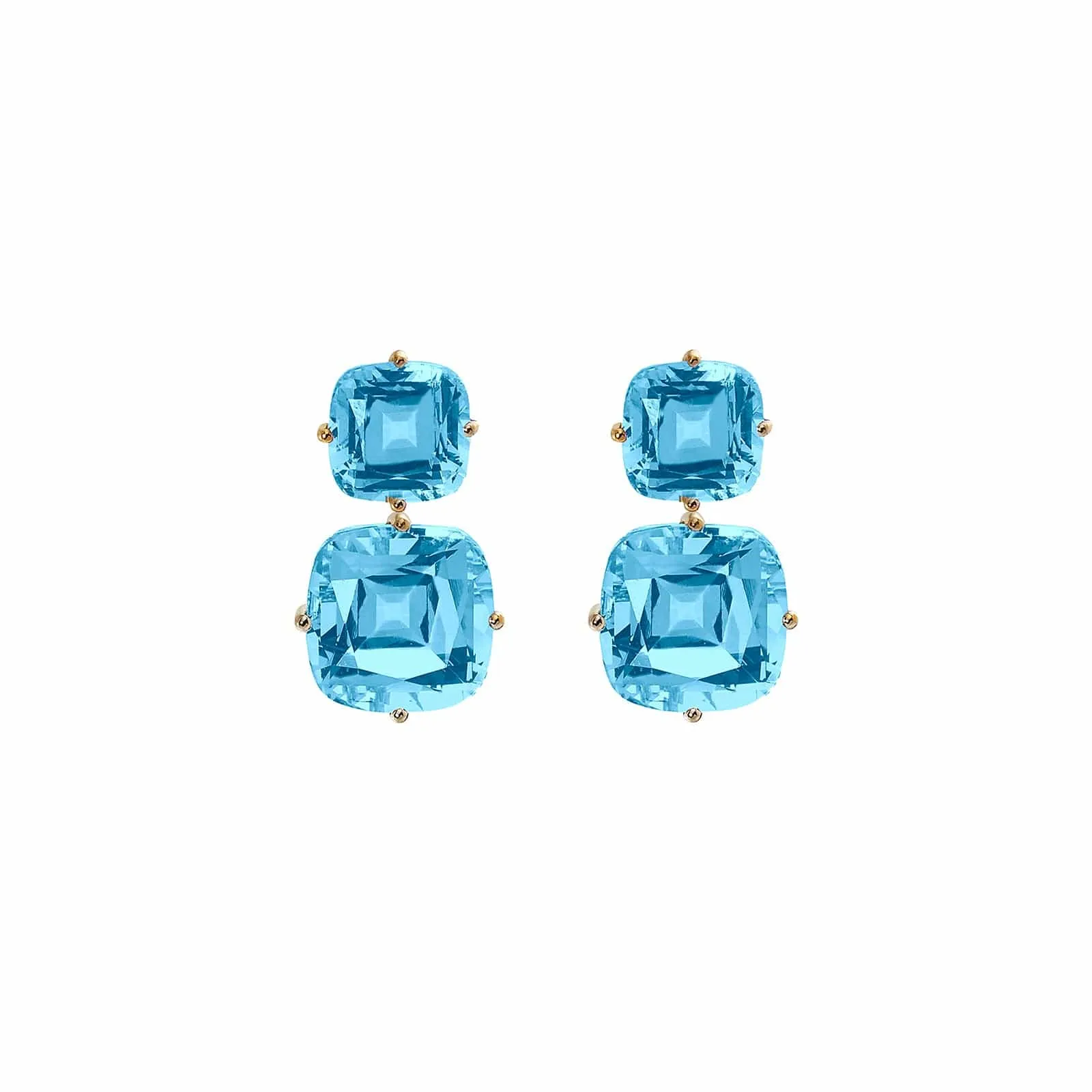 Blue Topaz Two-Tier Earrings