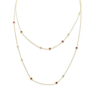 Bucherer Floating Ruby & Diamond Long Necklace - Rose