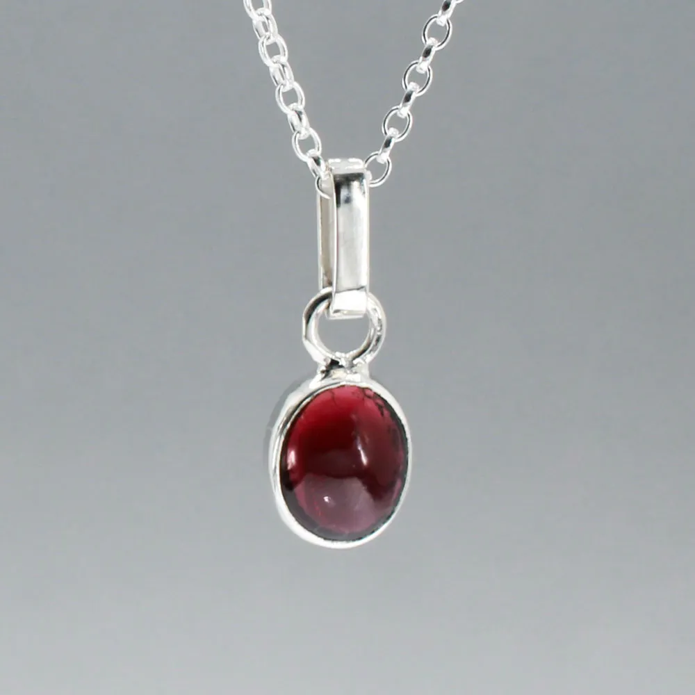 Candy - Red Garnet Silver Pendant