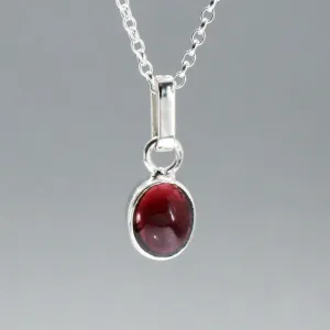 Candy - Red Garnet Silver Pendant