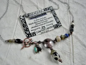 Capricorn Zodiac Necklace, Custom Birth Stone Jewelry